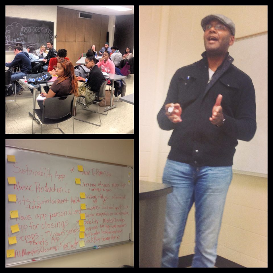 Co-instructor Andre Fowlkes of StartCo helps students launch startup ideas